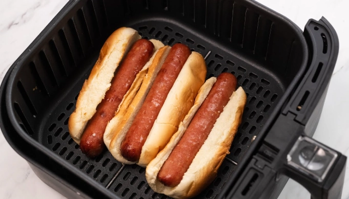air fry hot dogs time