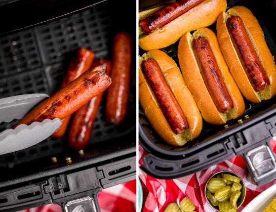 air fryer hot dogs
