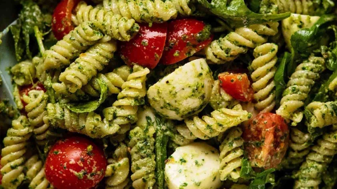 easy pesto pasta salad easy pesto pasta salad