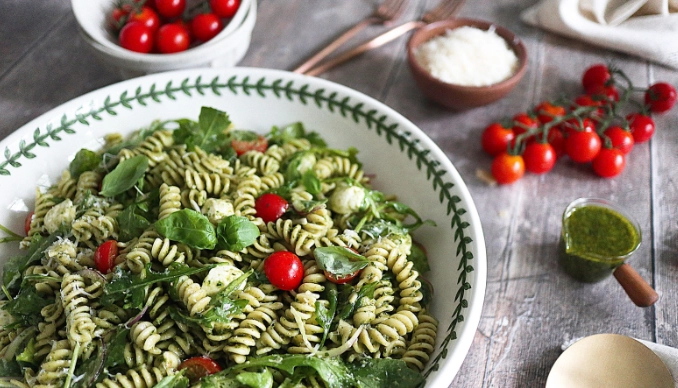 easy pesto pasta salad easy pesto pasta salad