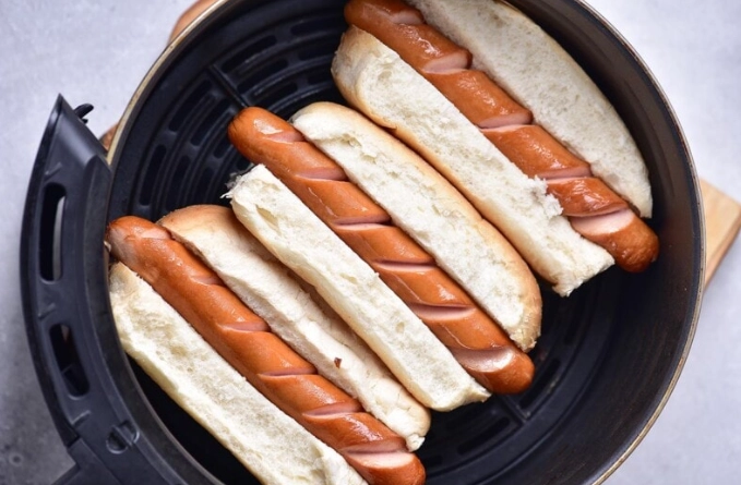air fry hot dogs time