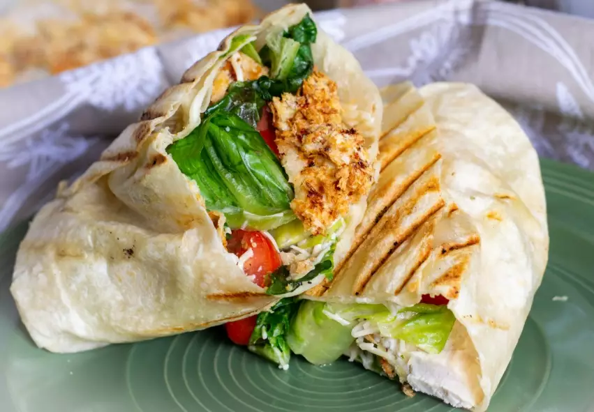 chicken caesar salad wrap