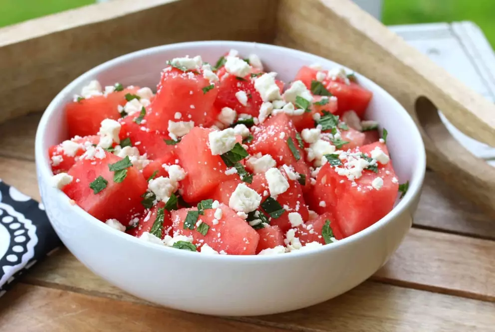 watermelon mint salad