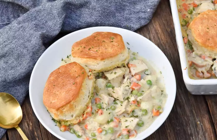 chicken pot pie with biscuits recipe