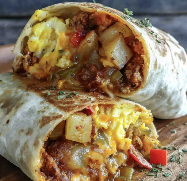 easy chorizo breakfast burrito