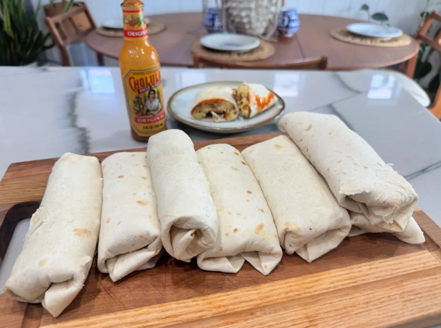 sheet pan breakfast burritos