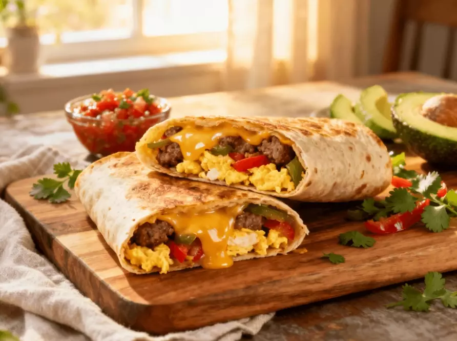 Meal prep breakfast burritos sheet pan