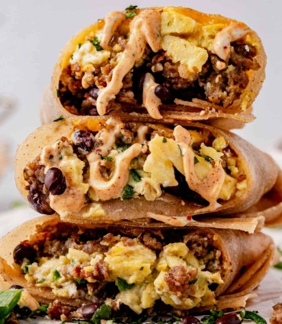 Meal prep breakfast burritos Stealth Health